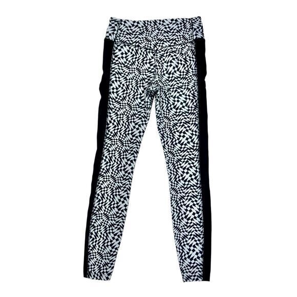 Nike Legendary Athletic Leggings M Black Gray Print Performance Workout Stretchy - Picture 7 of 16